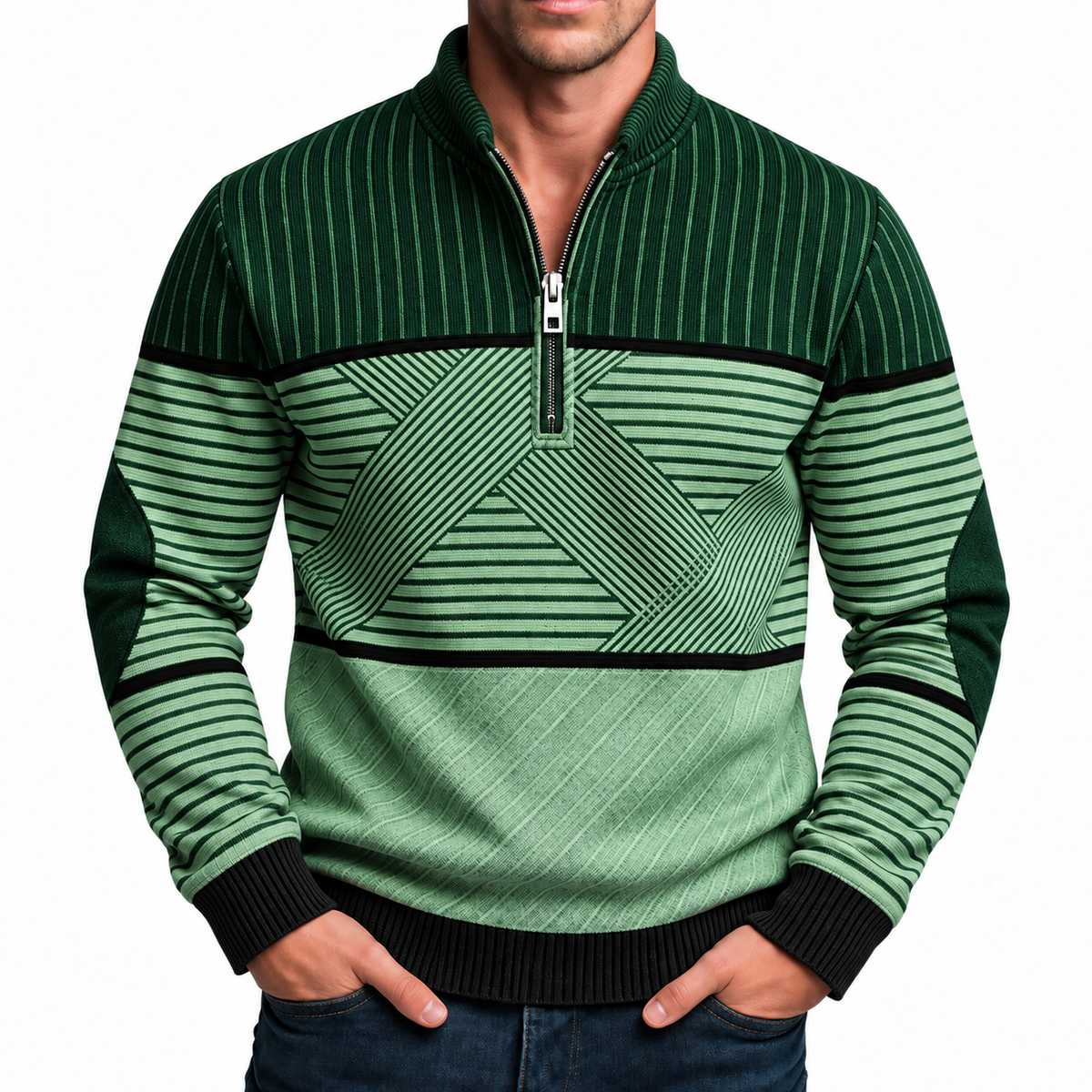 George | Retro Quarter-Zip Sweater