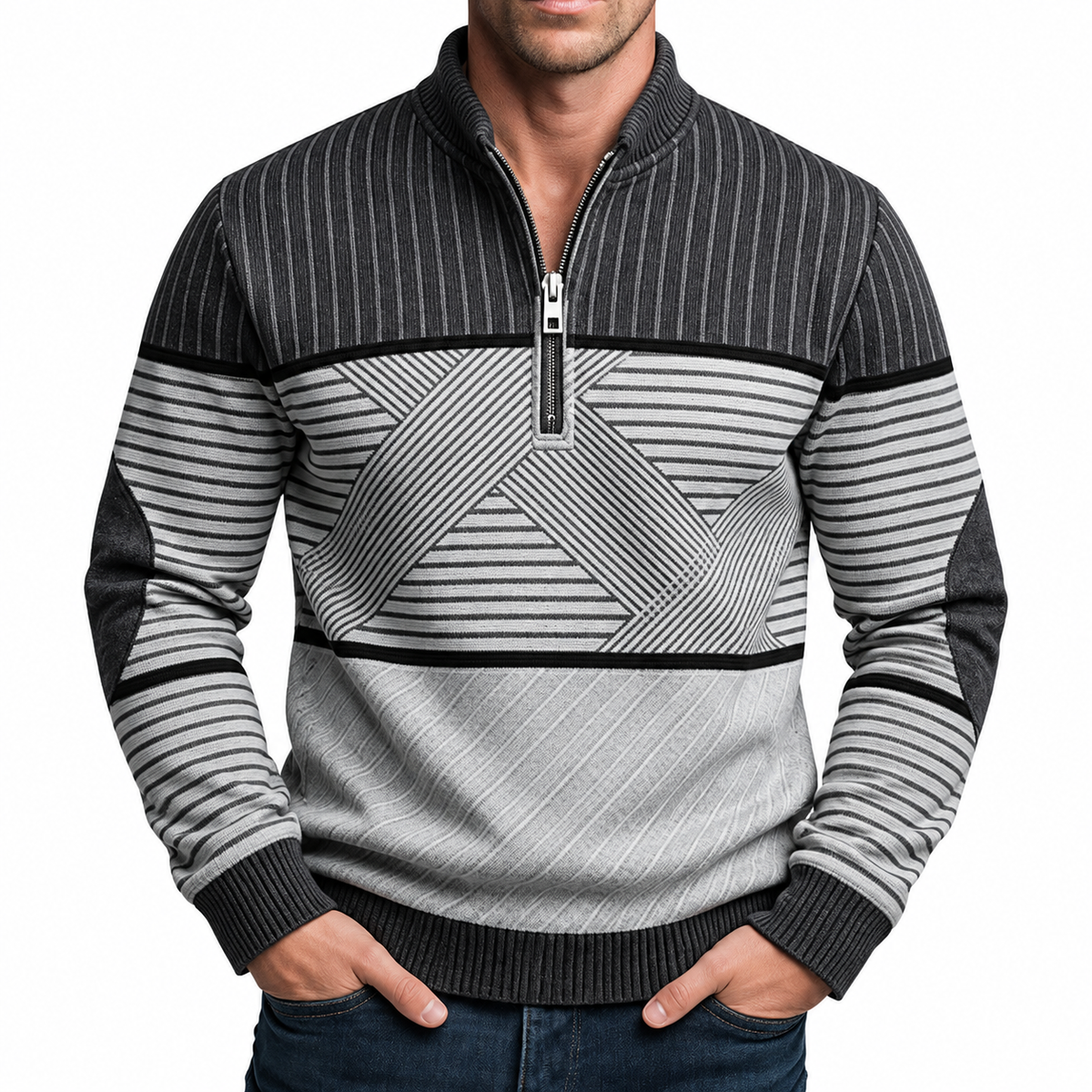 George | Retro Quarter-Zip Sweater