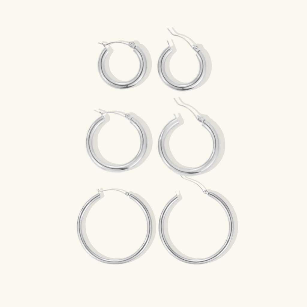 Classic Hoop Earrings Set