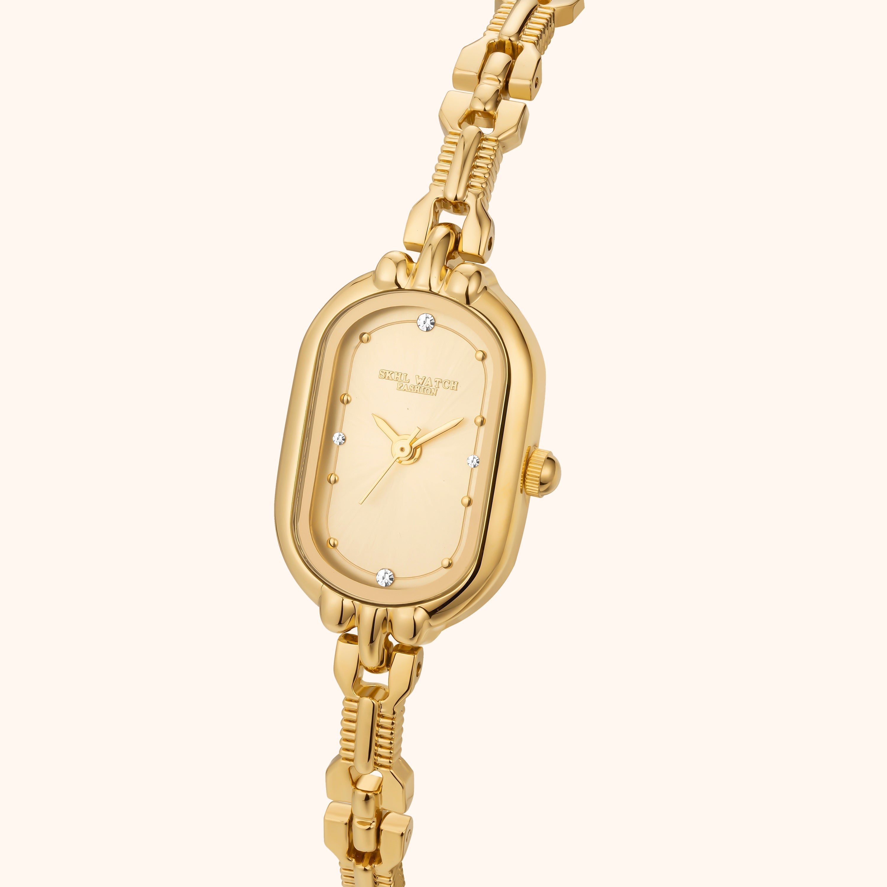 Luxury Ladies Watch Gold – Elegant Oval Design with Quartz Movement