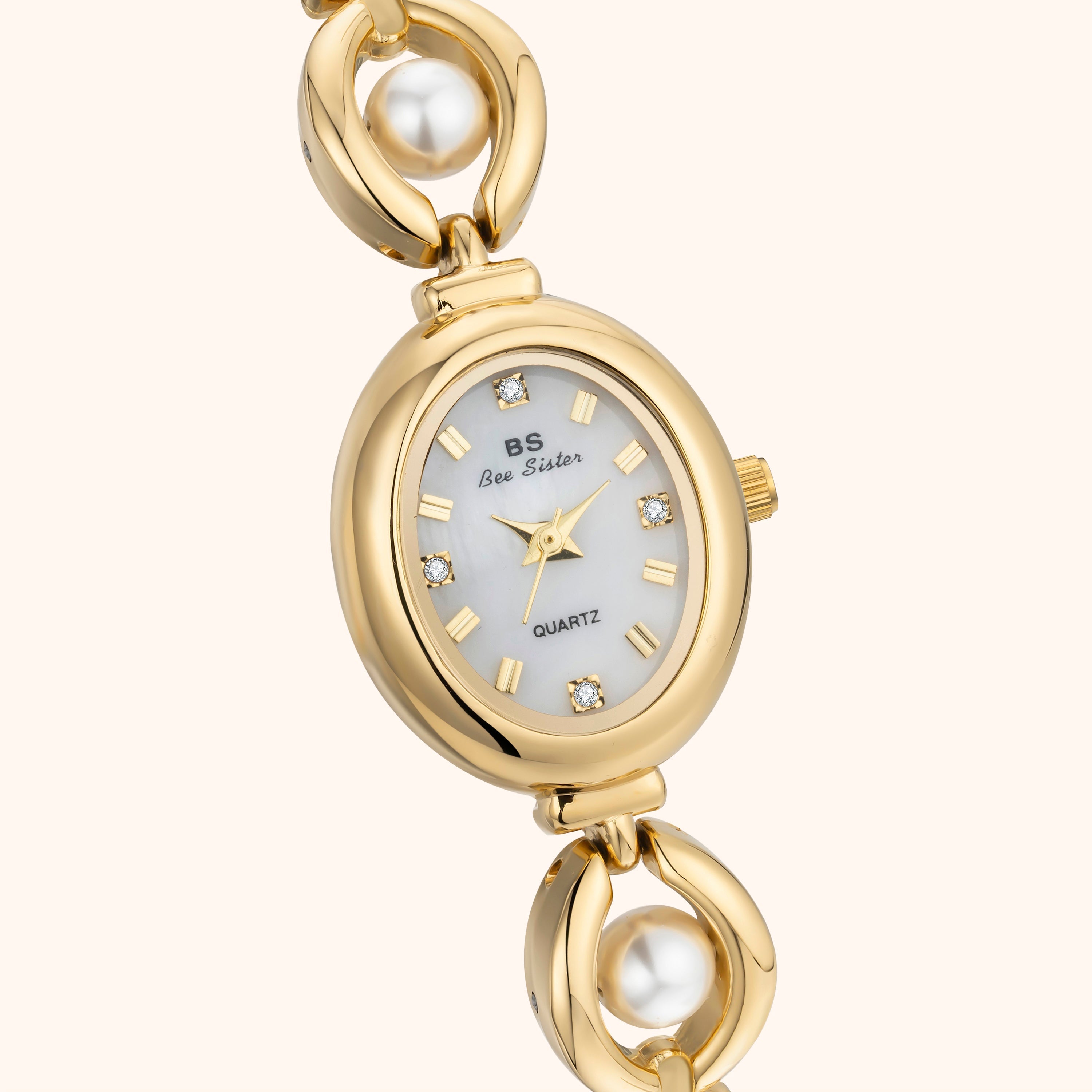 Ladies' Watch Gold – Elegant Design with Pearl White Dial