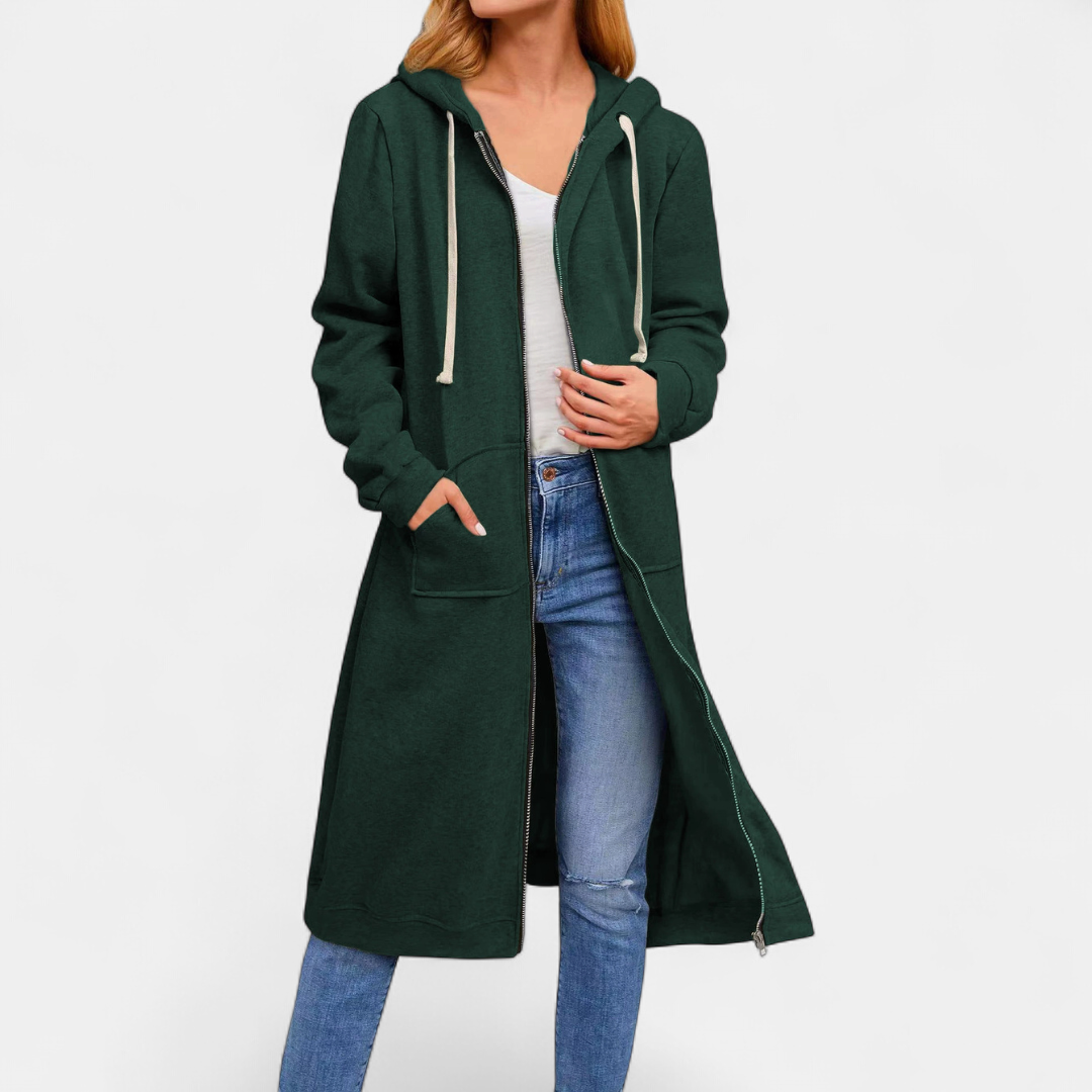 Dianna – Relaxed Zip-Up Longline Cardigan