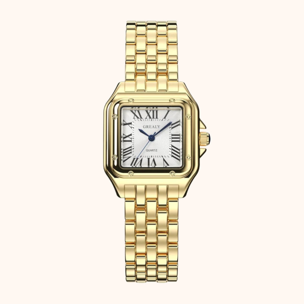 Grealy RVS Watch – Gold-Colored Vintage Quartz Watch