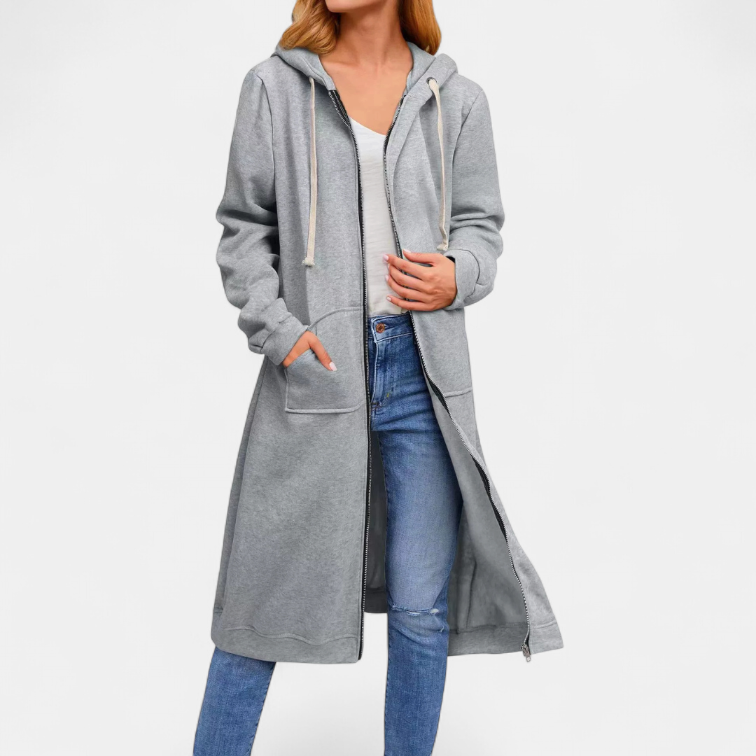 Dianna – Relaxed Zip-Up Longline Cardigan