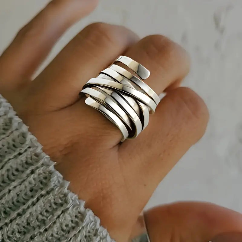 Lourdes - Vintage Silver Ring with Thickness