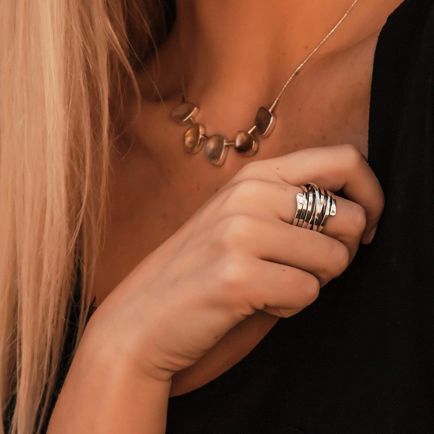 Lourdes - Vintage Silver Ring with Thickness