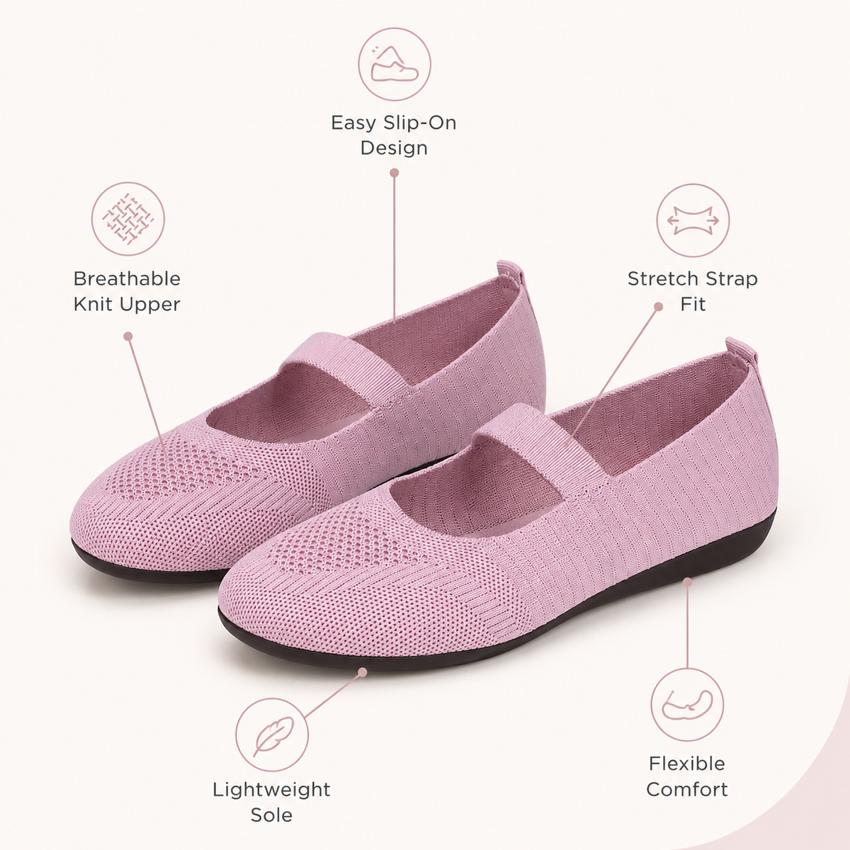 Nadia - Breathable Knit Flats