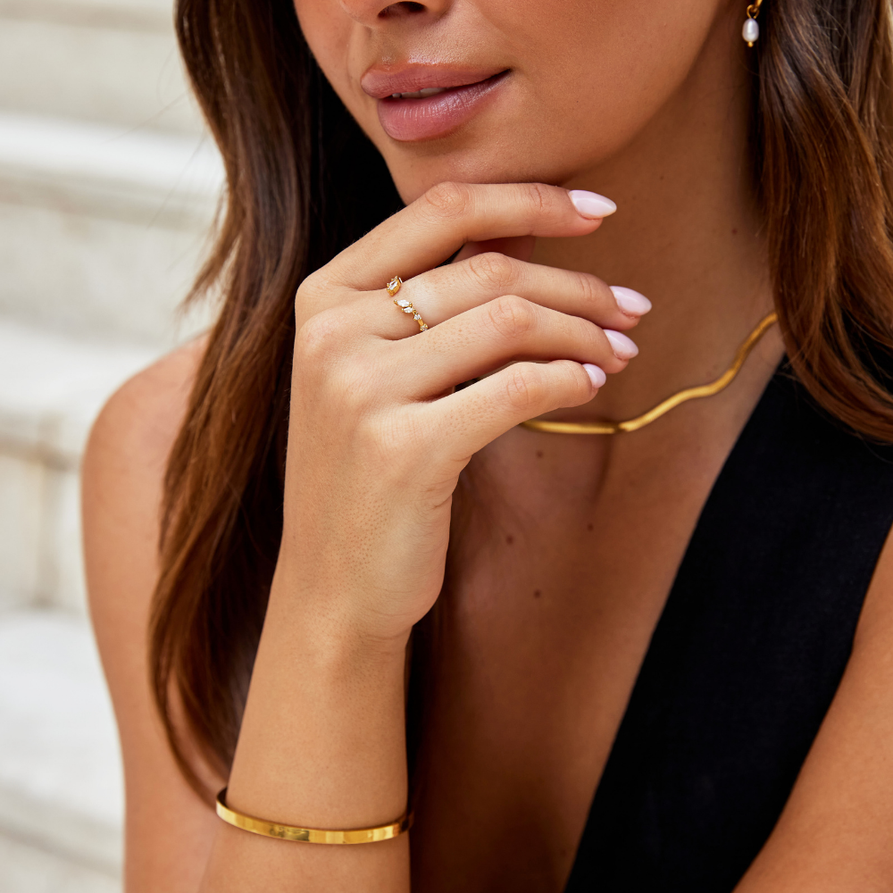Crystal Gold Vine Ring