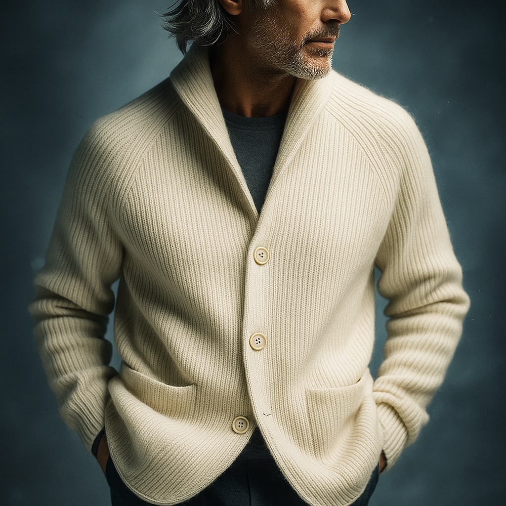 Silvoro - Ribbed Cardigan For Men