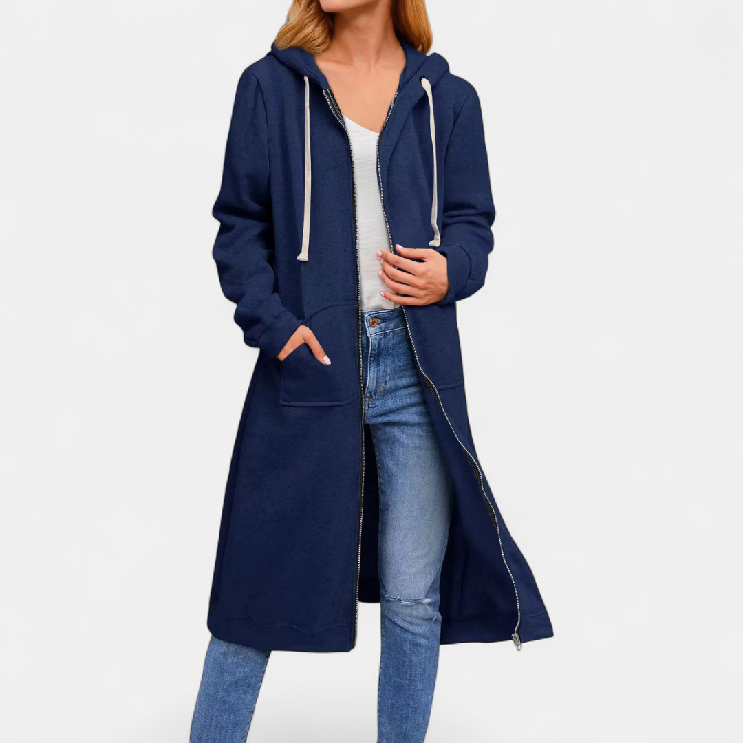Dianna – Relaxed Zip-Up Longline Cardigan