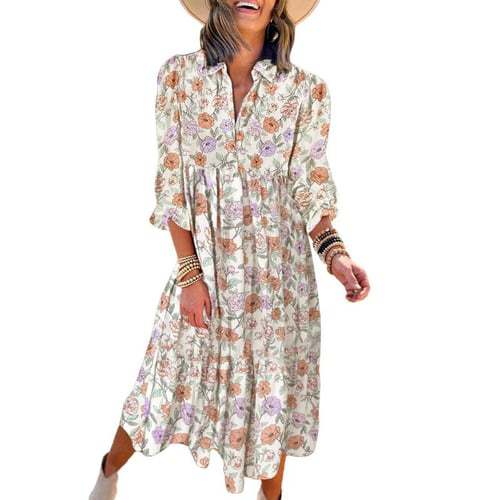 Carmel | Timeless Bohemian Relaxed Fit Midi Dress