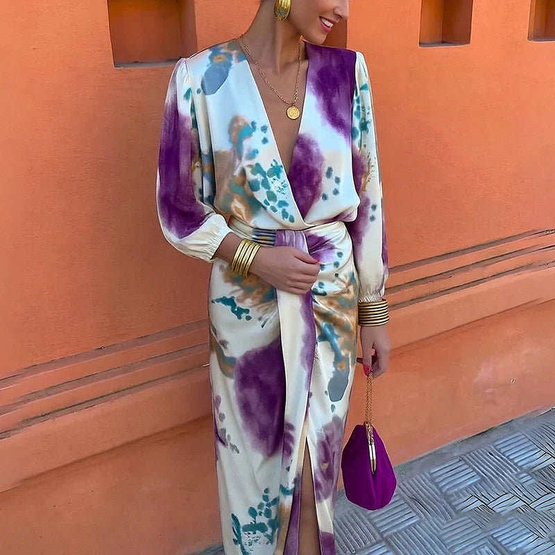 Jorina | Printed Wrap Midi Dress