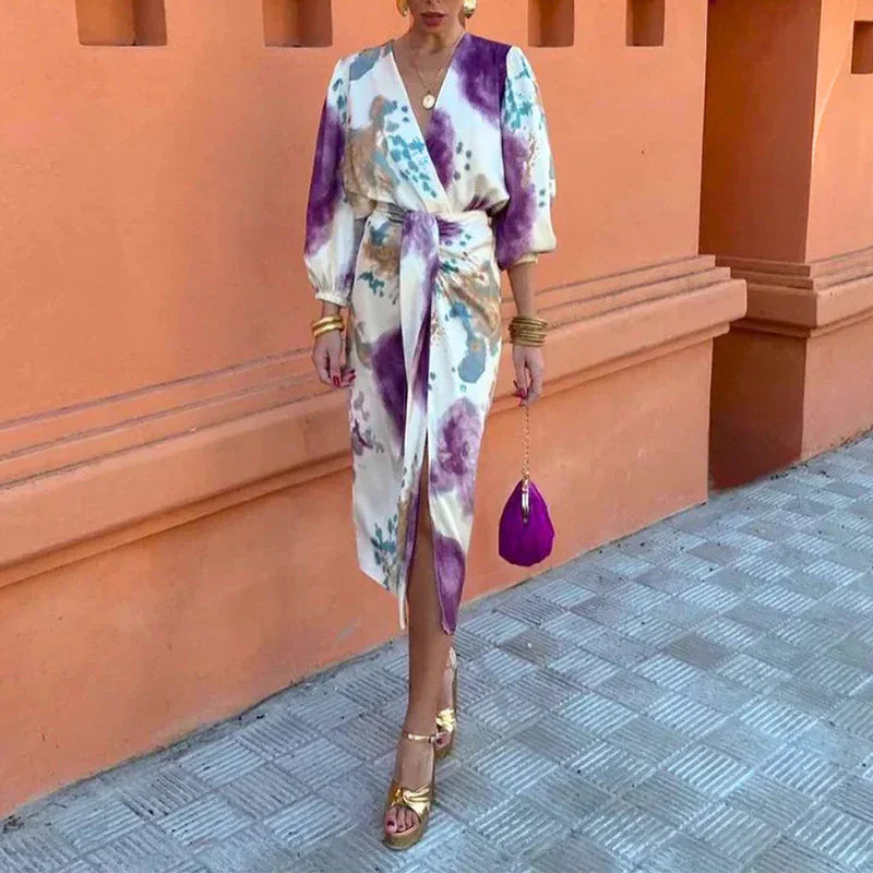 Jorina | Printed Wrap Midi Dress