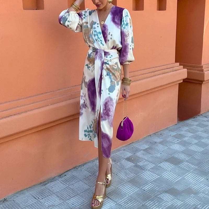 Jorina | Printed Wrap Midi Dress
