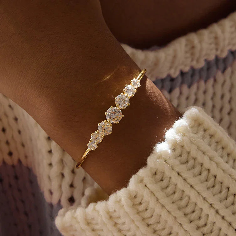 Ashlynn Diamond Gold Bangle