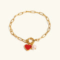 Nerissa Heart Chain Pearl Bracelet