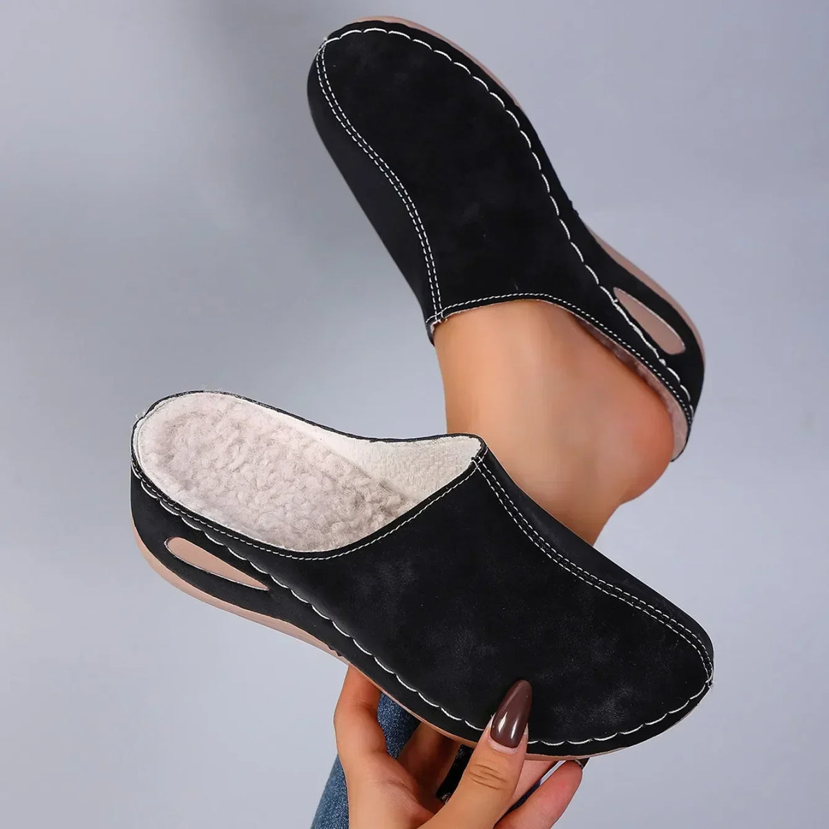 Faye | Warm Faux-Fur Lined Slippers