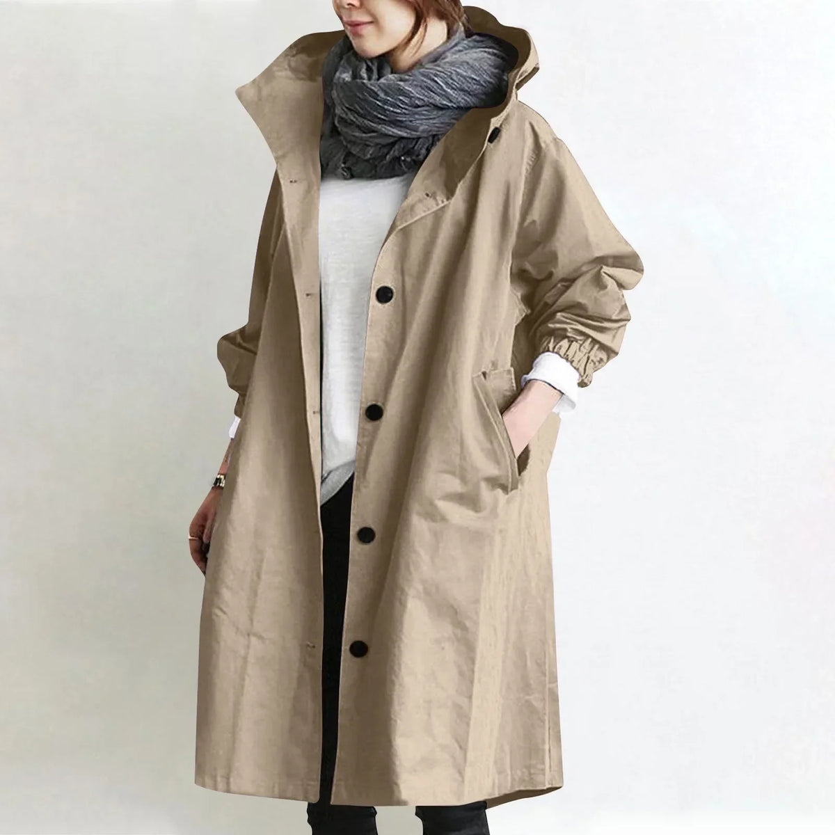 Catherine | Hooded Longline Trench Coat