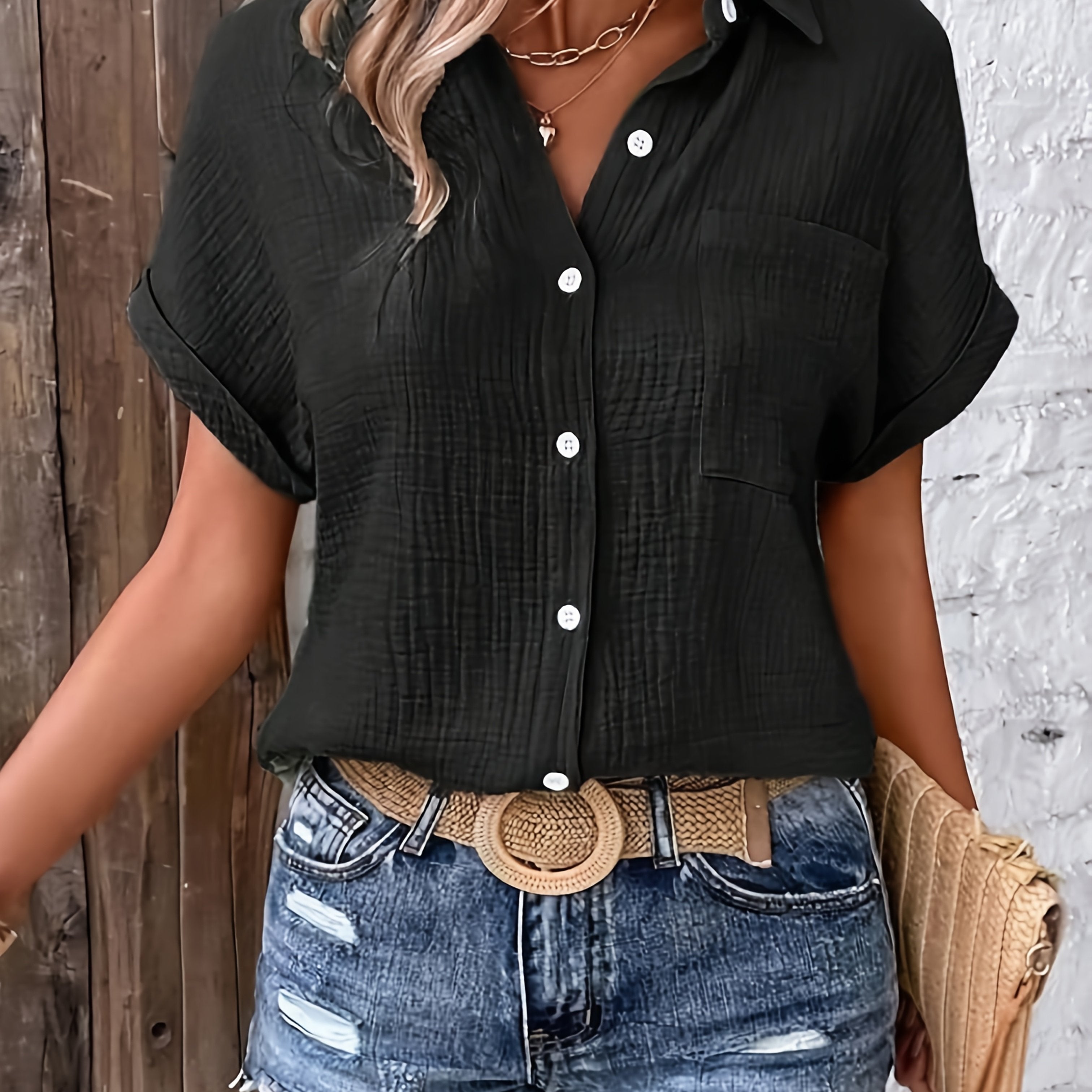 Evelyn | Textured Blouse