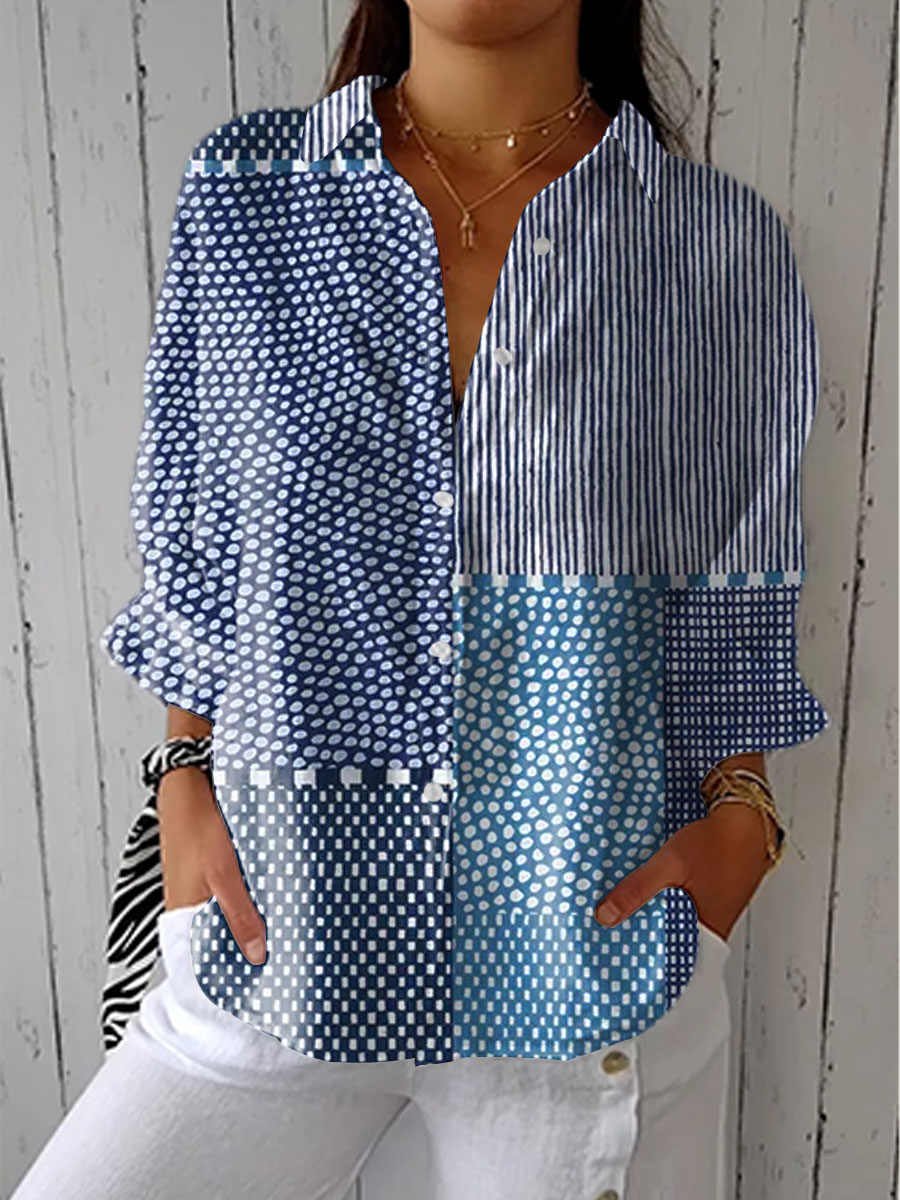 Vynessa | Ocean Patchwork Blouse