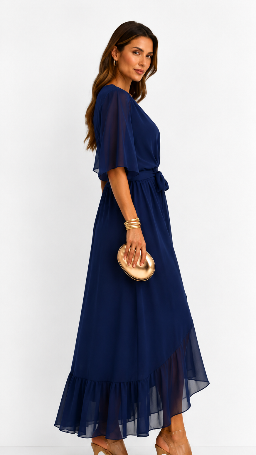 Eloise | Elegant Chiffon Wrap Maxi Dress