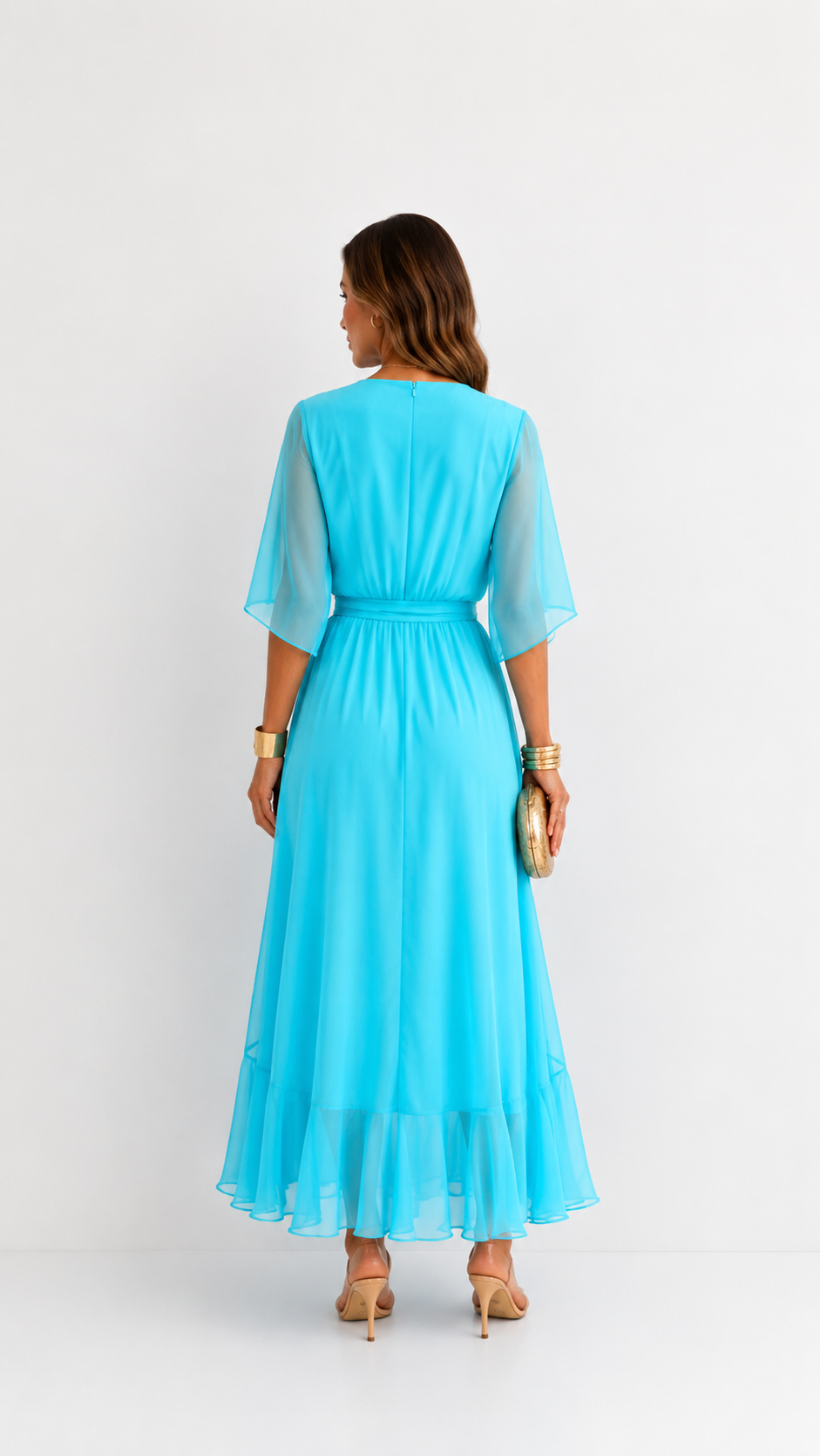 Eloise | Elegant Chiffon Wrap Maxi Dress
