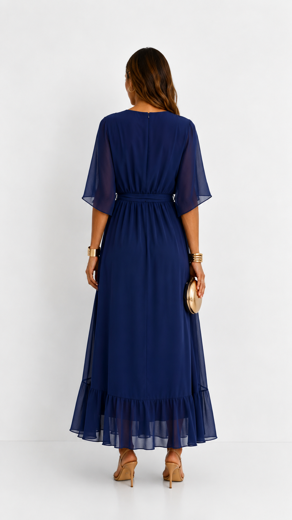 Eloise | Elegant Chiffon Wrap Maxi Dress