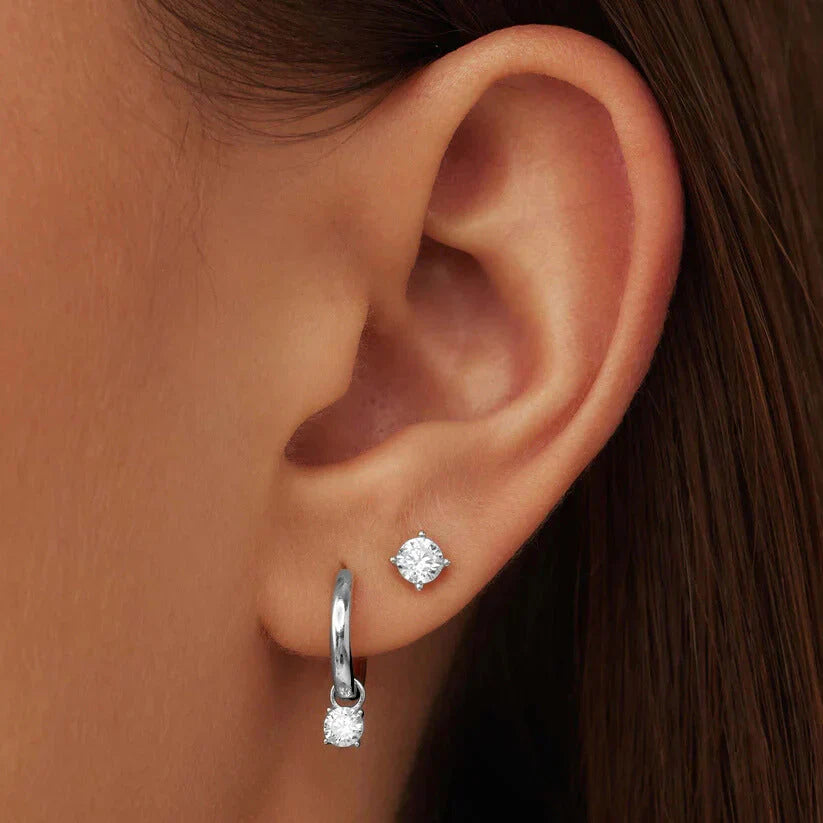 Larmes de Lune Stone Stud Earrings