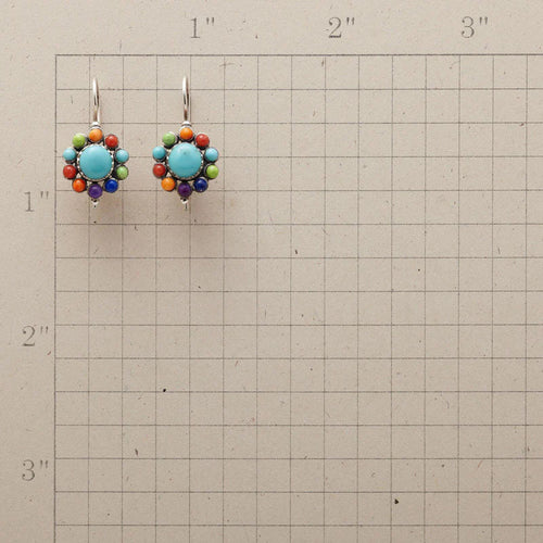 Chic Multi-Coloured Turquoise Hoop Earrings