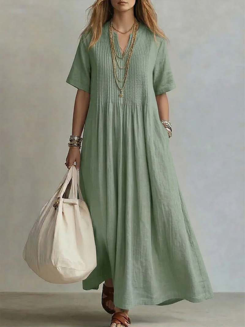 Natalia - Pleated Maxi Dress