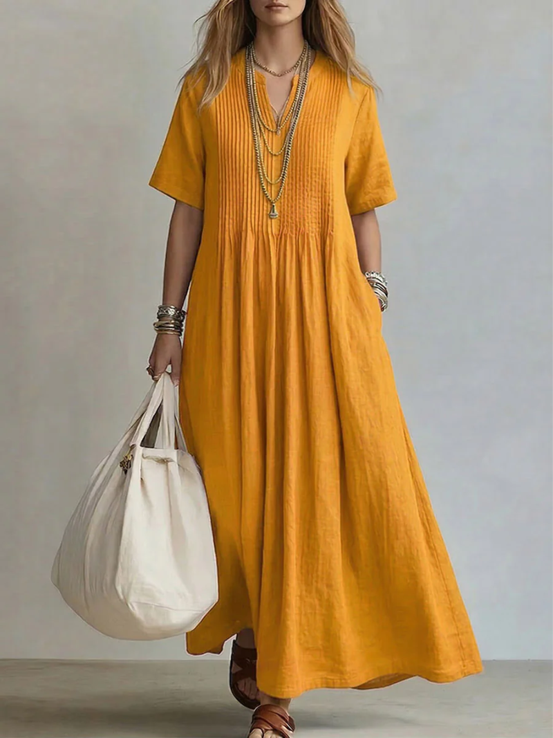 Natalia - Pleated Maxi Dress