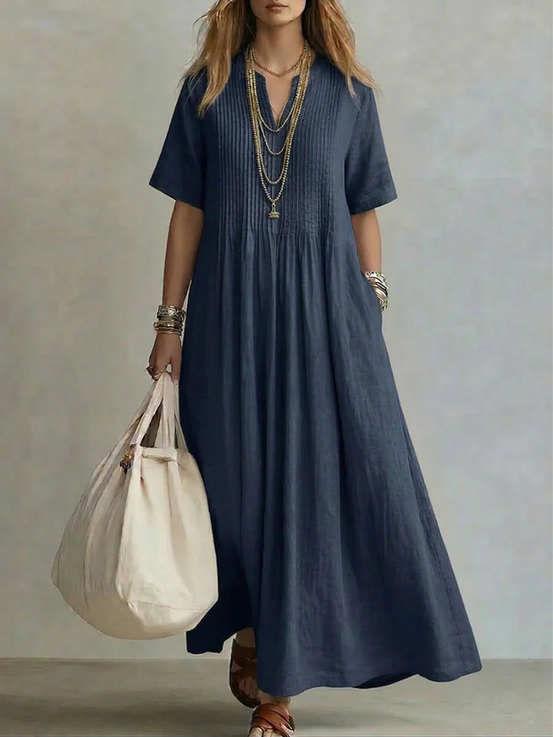 Natalia - Pleated Maxi Dress