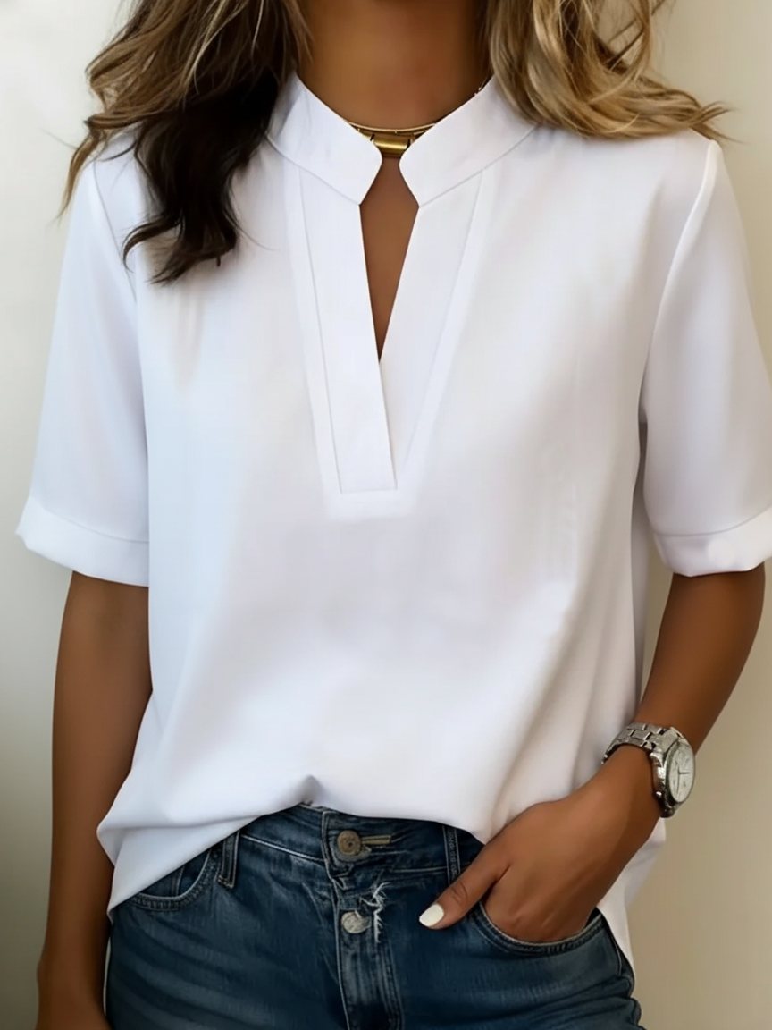 Angela | Chic V-Neck Blouse