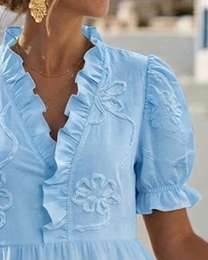 Sophie | Ruffle Midi Dress
