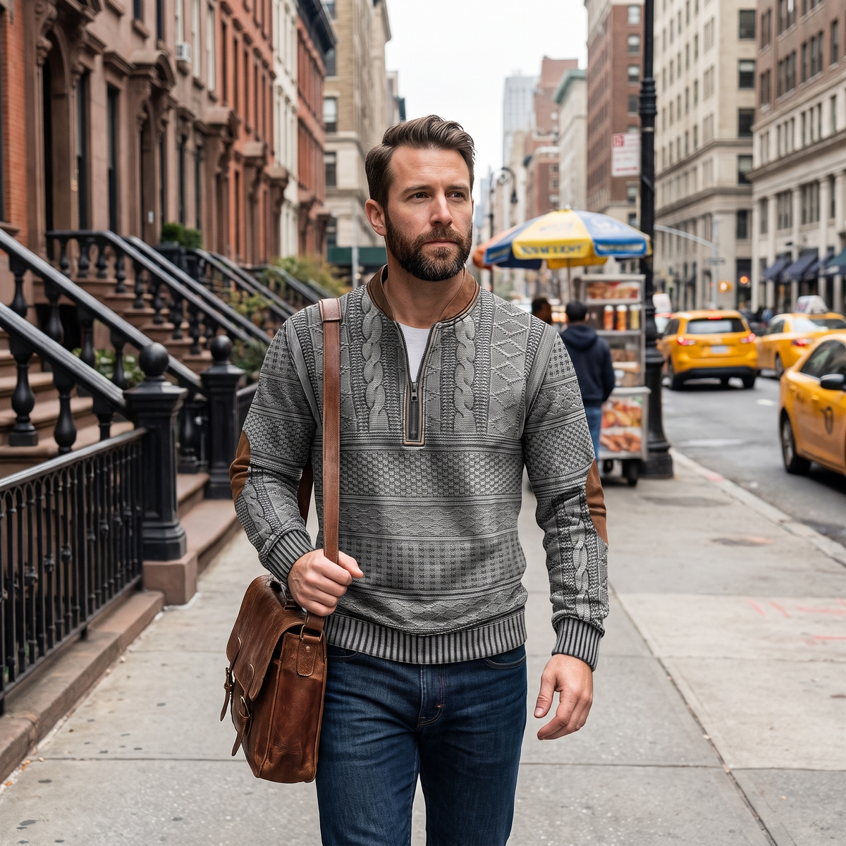 Derek | Retro Zip-Up Sweater
