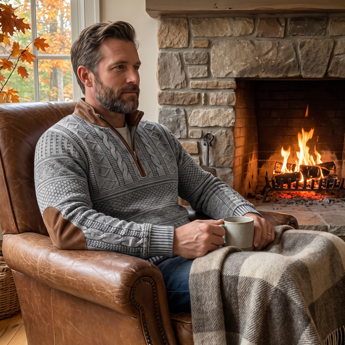 Derek | Retro Zip-Up Sweater