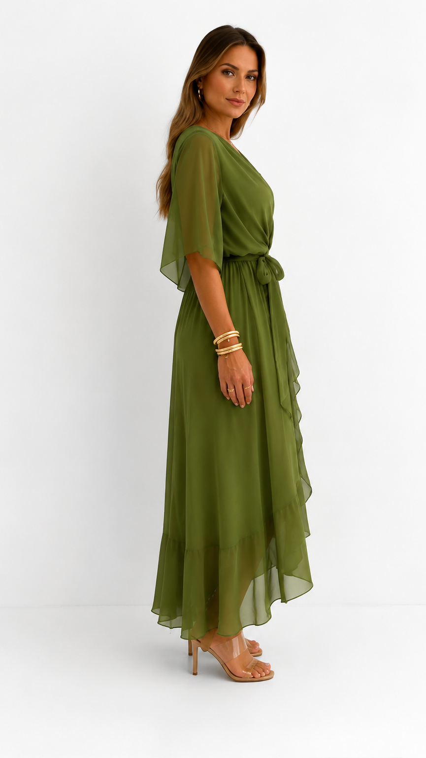 Eloise | Elegant Chiffon Wrap Maxi Dress
