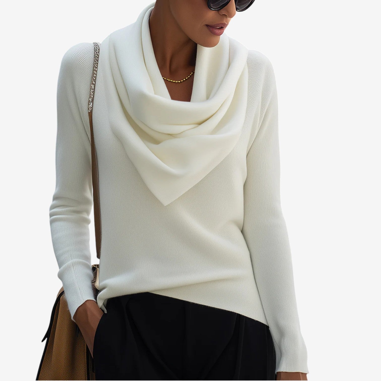 Paola| Draped Neck Sweater