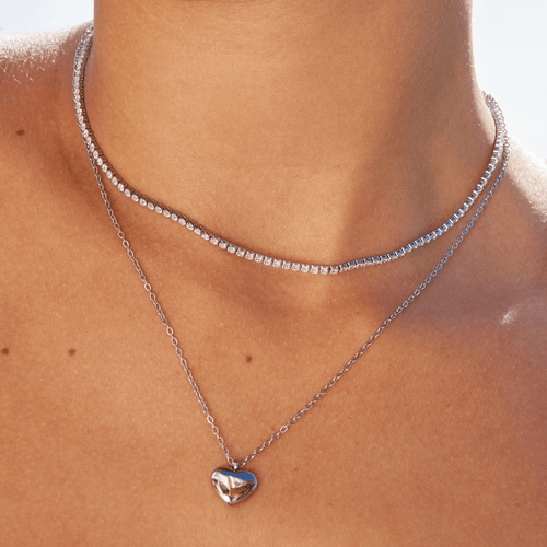 Cordelia Silver Crystal Necklace
