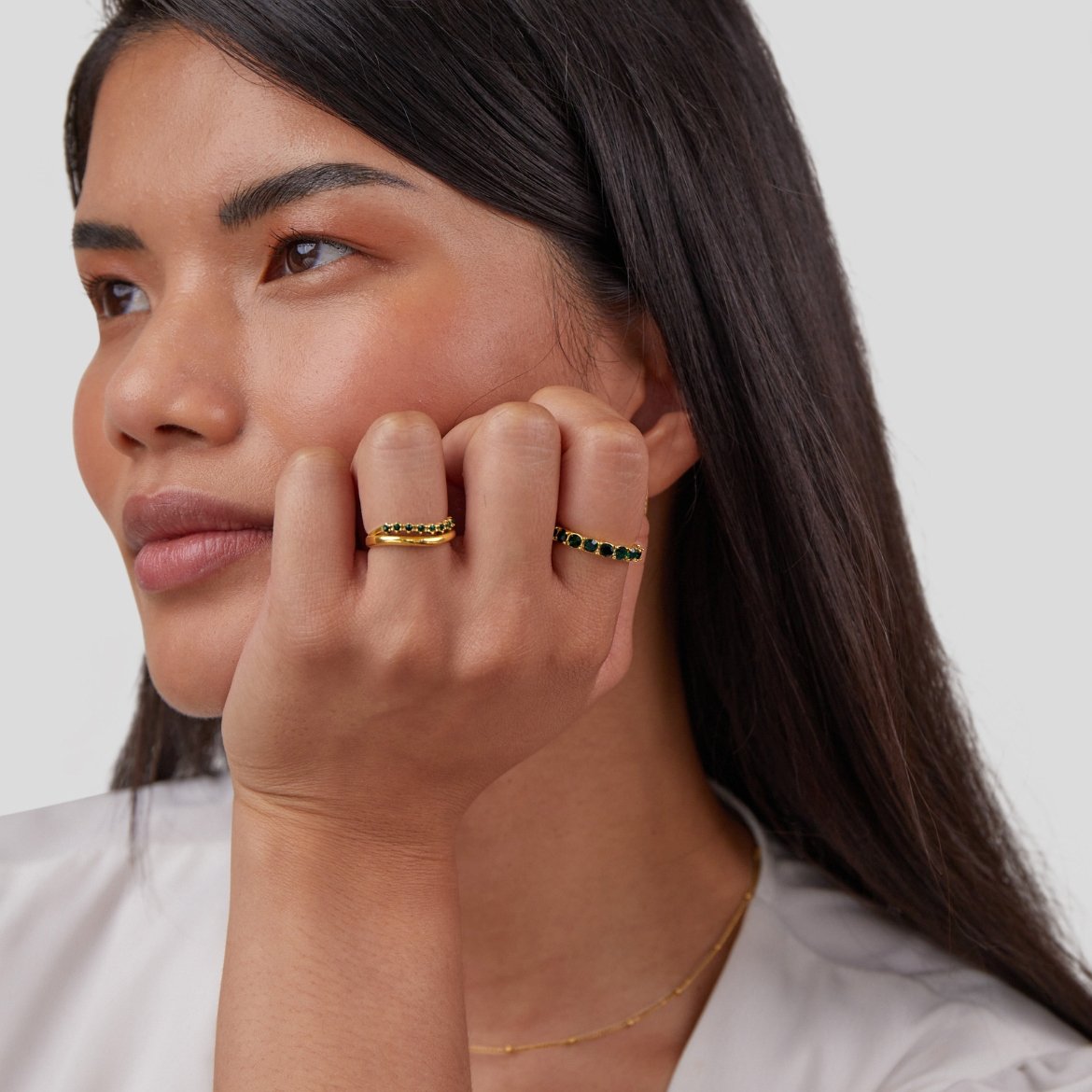 Emerald Green Layered Ring
