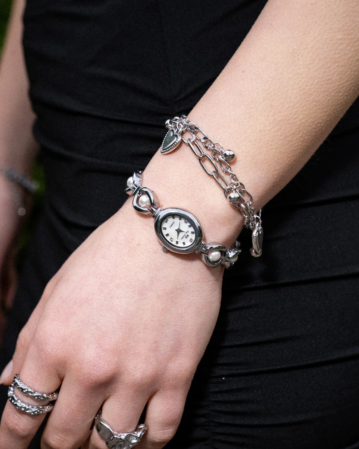 Luxury Ladies Watch with Pearl Details