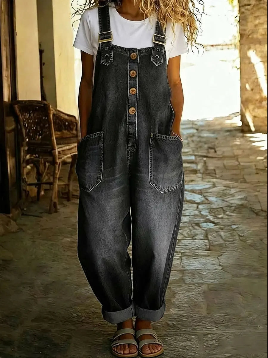 Norvoria | Casual Denim Jumpsuit