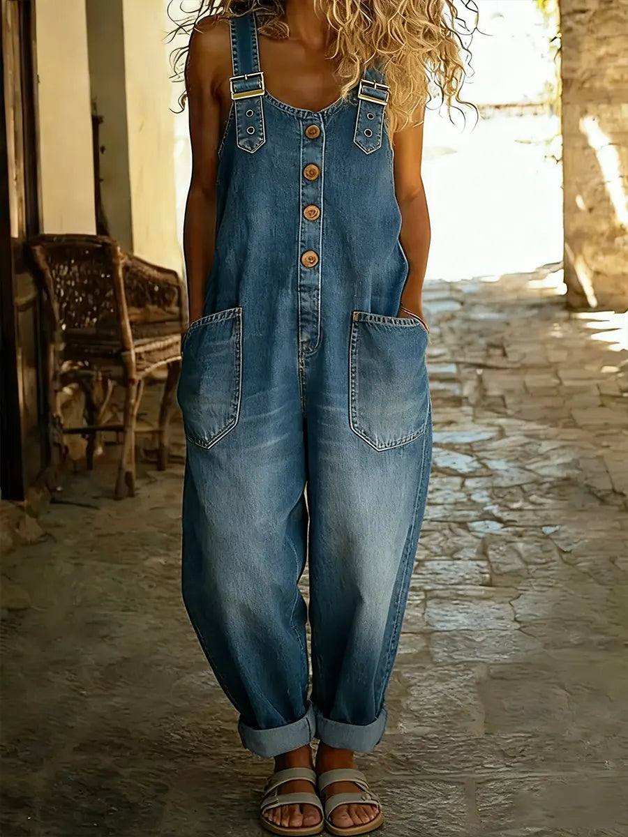 Norvoria | Casual Denim Jumpsuit