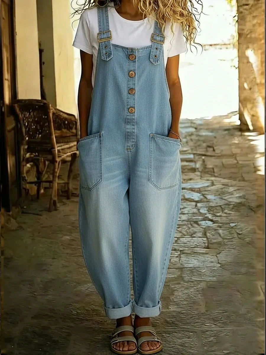 Norvoria | Casual Denim Jumpsuit