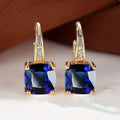 Mystic Sapphire Stone Hoop Earrings