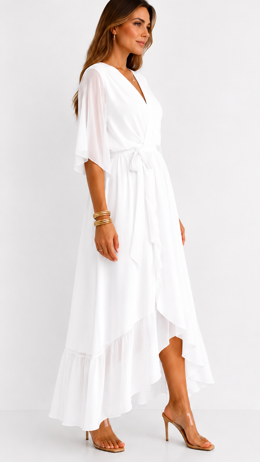 Eloise | Elegant Chiffon Wrap Maxi Dress