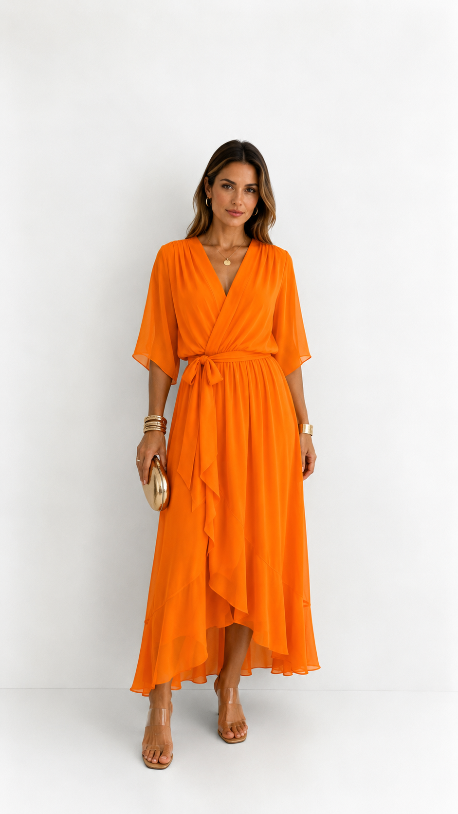 Eloise | Elegant Chiffon Wrap Maxi Dress