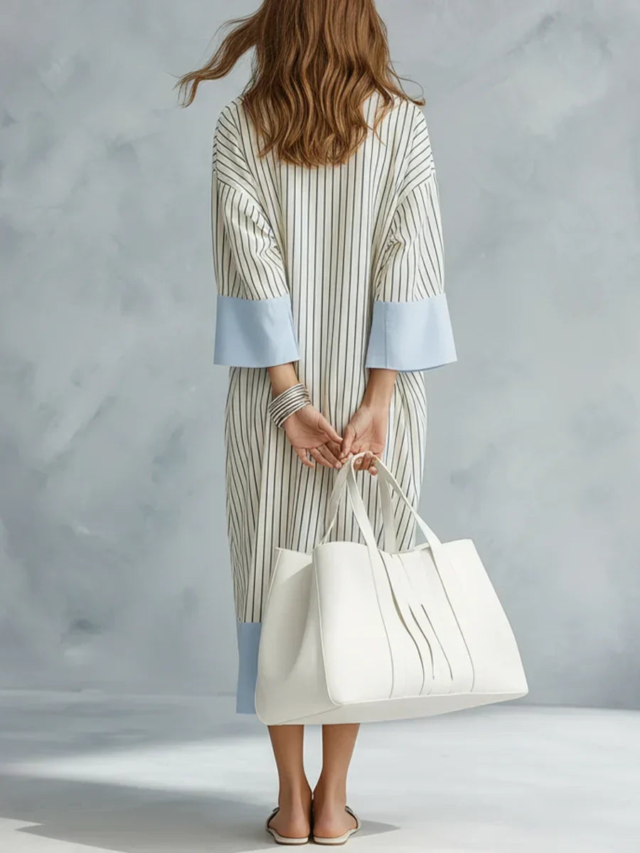 Marilee | Elegant Striped Loose Midi Dress